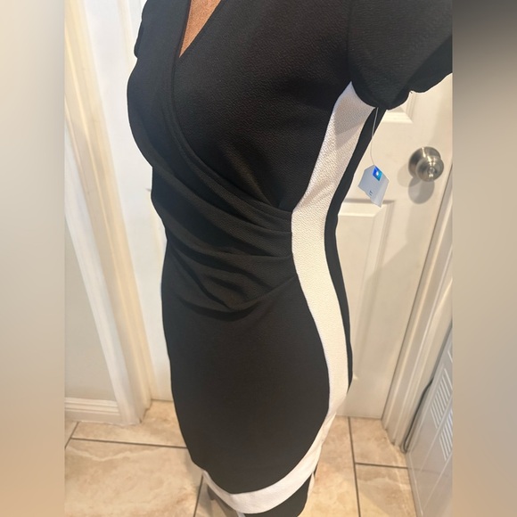 Almost Famous Black and White Asymmetrical Dress - Picture 4 of 4